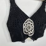 LF Native Rose Black Cream Crochet Tank Top Women's Size Small/Medium S/M NWT Photo 2