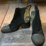 Toms NWT  Black Suede Floral Metallic Jacquard Mix Boot Size 6.5 Photo 0