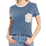 Current/Elliott Current Elliott Double Pocketed Women’s Blue Cotton Short Sleeve Tee Size XS Photo 0