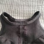 New NUX Racerback Sports Bra High Neck Shredded Cutout Halter Back Gray Small Photo 1
