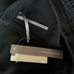 Anthropologie  Mock-Neck Lace-Inset Fit & Flare BlackDress NEW Size Medium Photo 5