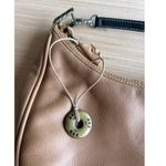 The Sak  Leather Purse Hand Bag Tan Brown Hang Tag Crescent Hobo Photo 2