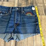Old Navy Womens 0 Rainbow Embroidered High Rise Frayed Cut off Denim Shorts New Photo 2
