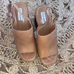 Steve Madden  9 leather Tan Block Heel Sandals Photo 2