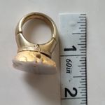 Vintage Agate Gold Tone Copper Adjustable Ring 6 Photo 9
