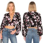 Equipment Femme Revolve‎ Black Floral Silk Sola Top Sz S $325 Photo 1