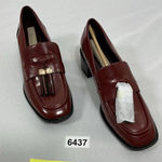 Franco Sarto Womans NWOT Slip On Loafer Shoes 5.5 M Maroon Block Heel Tassel Photo 0