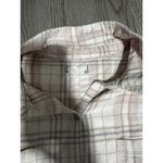 Soft Plaid Flannel Button Up Shirt Womens Long Sleeve Casual Comfort Fall Large White Photo 1