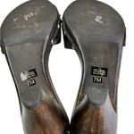 Ann Taylor  Y2K Brown croc Leather Slide Sandals wood Photo 7