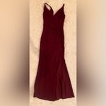 Dress the Population NWOT Jordan Ruched Side
Slit Dress burgundy sz S Photo 4
