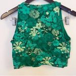 Aerie Cut out Crop Bralette Top Sleeveless Green Floral Butterflies Size Large Photo 5