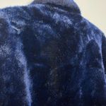 Gallery Vintage 90s Faux Fur Blue Bomber Jacket Women’s Size S Glam Party Photo 4