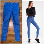 Topshop Moto Joni Blue Medium Wash High Waist Stretch Skinny Jeans Size 34 Photo 1