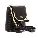 DKNY Croc-Embssed Leather Flap Bucket Photo 1