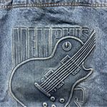 Tyca Large Denim Tote Bag Memphis Blues Embossed Denim Med Blue 19" x 21.5" Photo 4