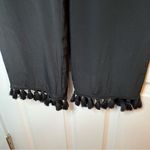 Club Monaco Tassel Trim Wide Leg Silk Ankle Pants Black 2 Photo 2