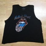 The Rolling Stones  American Flag Logo Graphic Cropped Tank Top Photo 4