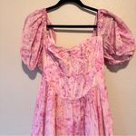 Bardot  Revolve Pink Floral Kiah Corset Mini Dress Womens M Coquette Romantic Photo 4