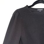 EXPRESS Black Lace Up Front Fitted Cropped Top Photo 3