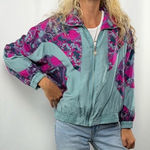 Petite Sophisticate Vintage 90's  100% Silk Full Zip Jacket in Blue Size Small Photo 0
