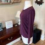 Comfy Wine Maroon Knit Top Cotton Long Sleeve Size M Photo 2