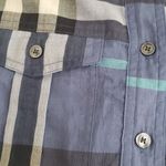 Burberry  Blue Iconic Nova Check Plaid Chic Feminine Pullover Blouse Size Medium Photo 3