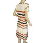 Dress Barn CREAM, BROWN & ORANGE ZIG ZAG PRINT LACE CROCHET SHIFT DRESS (16) Photo 3