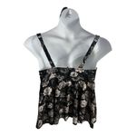 Torrid  Black Grey Floral Retro Tankini Top Plus Size 1F Slit Swimwear Women Photo 4