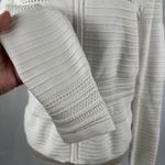 Ralph Lauren Lauren  White Knit Cardigan Sweater‎ Jacket Open Weave Womens Medium Photo 3