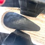 Vince  Edina Black Croc Embossed Black Leather Espadrille Sandal Platform Edie 11 Photo 7