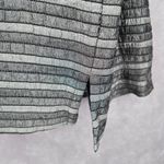 Easy Spirit  Gray Stripe Button Metallic Long Sleeve Coat Jacket Large Photo 5