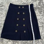 Adrienne Vittadini Navy Blue Nautical Skirt W Front Double Button Sz 2 Photo 4