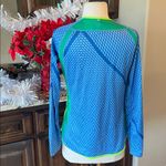 Nike  Dri Fit Performance Shirt Lightweight Long Sleeve Blue Medium Womens Photo 6