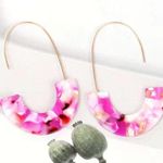 Acetate Board Design Hoop Earrings Minimalist Leisure Style Resin Jewelry Trendy Photo 3