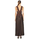 NWT Ronny Kobo Silk Charmeuse & Lace Maxi Dress Size XL Brown Photo 2