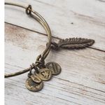 ALEX AND ANI - Feather Charm Bracelet / Bangle - *Tarnished* Photo 2