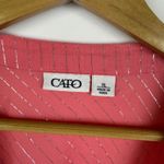 Cato  Womens Metallic Embellished Tunic Top Size XL Coral V-Neck Lightweight Boho Photo 6