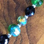 Handcrafted forest surrender mixed crystal bead faceted stone pendant necklace Green Photo 2