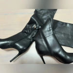 Schutz  Mikki The Knee High Leather Boot Zip Black Size 5B Photo 5