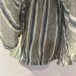Angie Grey white and blue  stripe flowy‎ button shirt Photo 2
