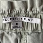 Celebrity Pink Medium Paperbag Waist Shorts Zip-Fly Pocket Stretch Hi-Rise Green Photo 3