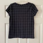 Ann Taylor L  Navy and White Check Top Photo 3