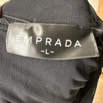 Emprada NWT Large Black Long Sleeve Mini Bodycon Dress Mesh Stretch Ruched Party Photo 7