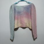 Love Shack Fancy  Rosie Baby Alpaca Wool Pastel Rainbow Crochet Sweater Large Photo 4