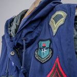 Sheryl Crow Military Patch Utility Vest Women's L Blue Quilted Lining Hooded Size undefined Photo 2