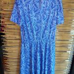 Ricardo M Cottagecore Vintage Short Sleeved Blue Floral Midi Dress Size M Photo 5