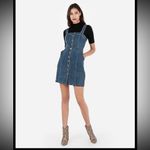 EXPRESS Button Front Sleeveless Sheath Denim Mini Dress Photo 2