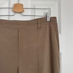 Vince Linen-Blend High-Rise Pull-On Wide Leg Pant in Moss Smoke Size L Photo 6
