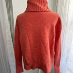 Anthropologie Moth Women’s Cowl Neck Wool Sweater Coral Size Medium Photo 3