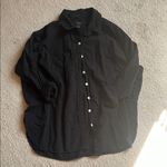 American Eagle Outfitters Oversized Black Button Down Shirt Photo 1